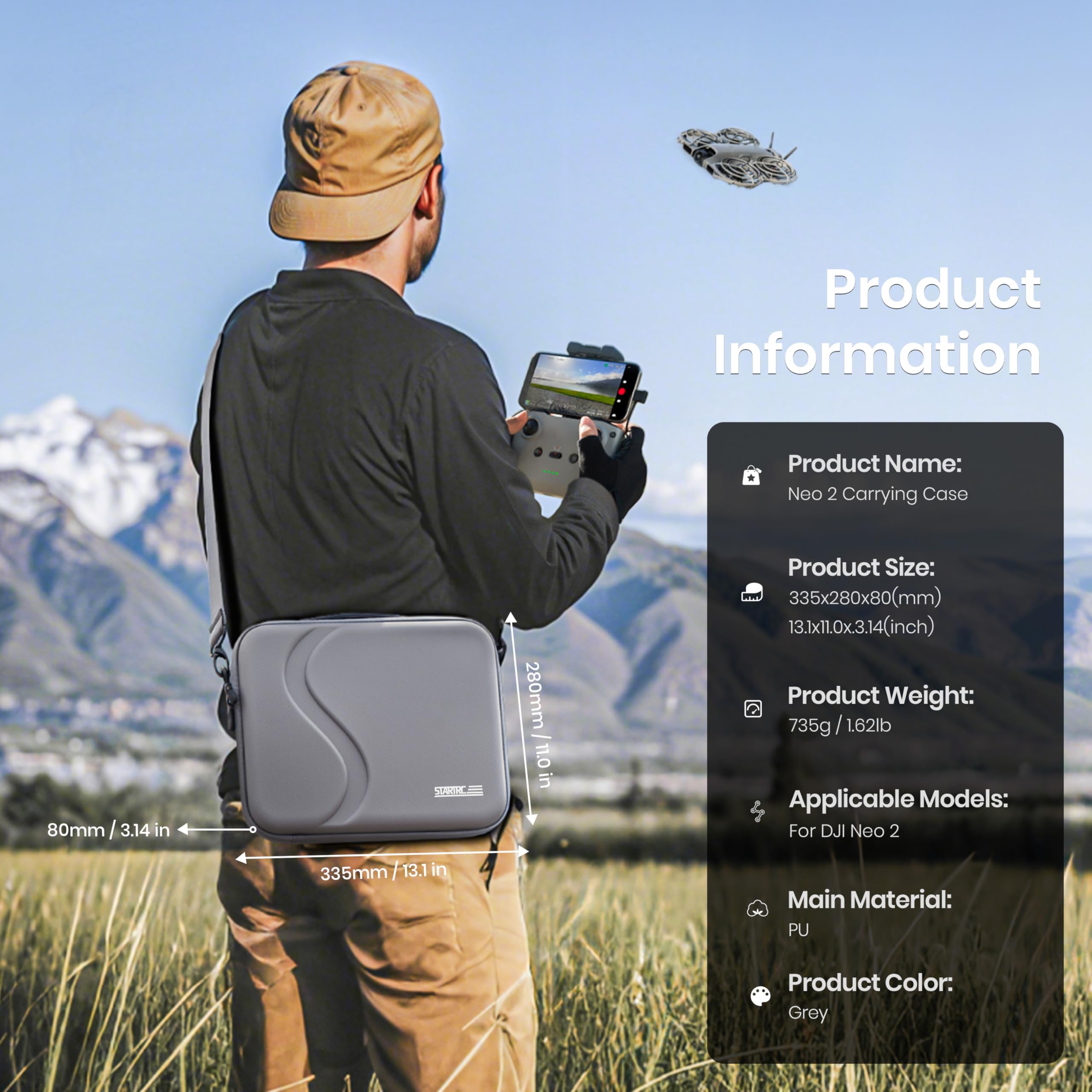 Drone Controller Hood - Estojo de Transporte para Acessórios DJI